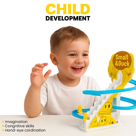 Children's Little Duck™ Climbing Stairs Educational Slide Toy – Light & Music (6+1 Ducks, Battery Version)